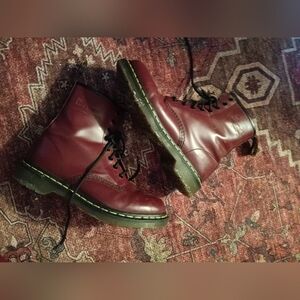 Dr. Martens Deep Red Leather Boots